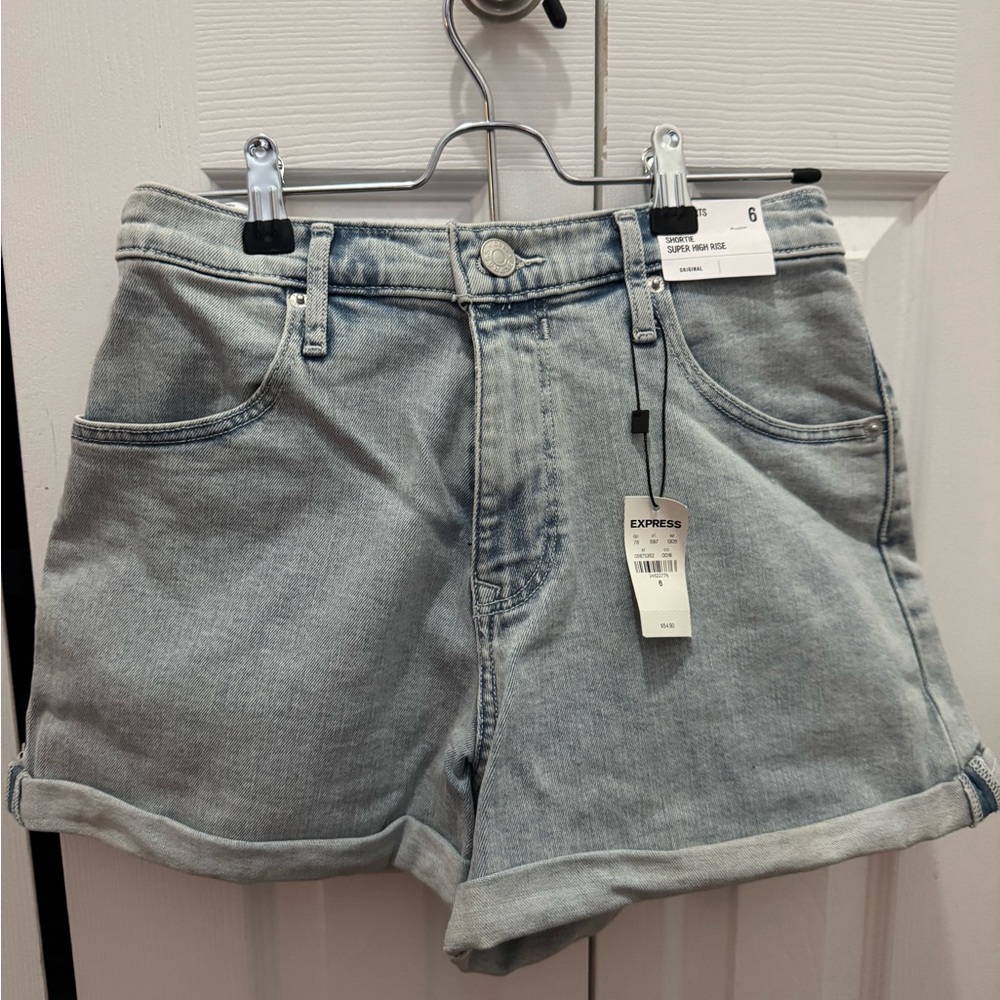 Express Women's Light Blue Denim Shorts